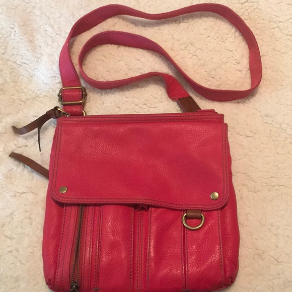 Fossil Handbags - Fossil Maddox hot Pink Crossbody Hobo Purse